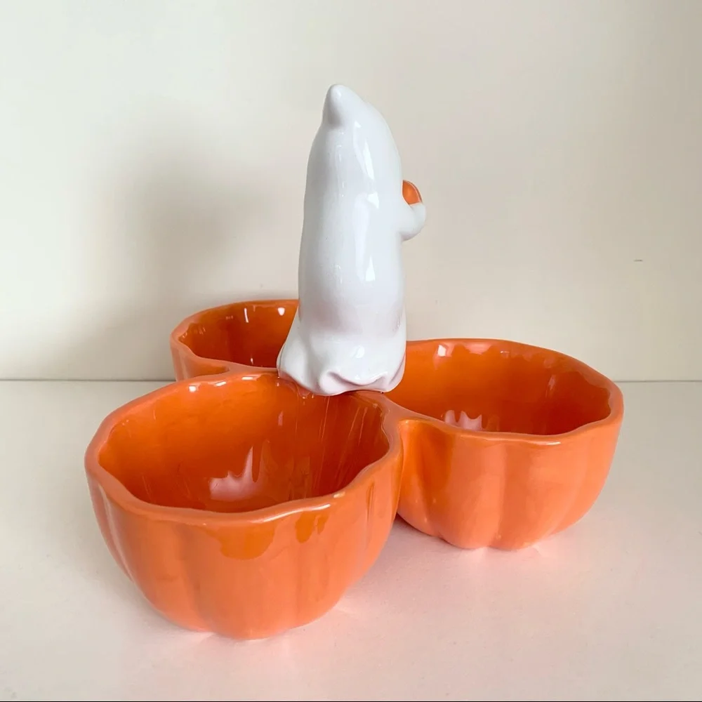 Vintage Halloween ghost ceramic dish